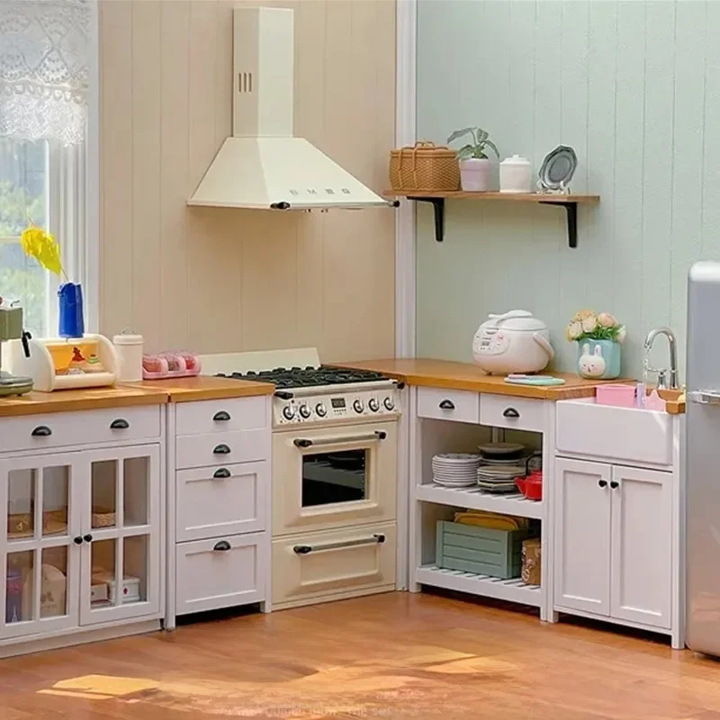 1:6 Puppenhaus Mini Modell Möbel Zubehör Küchen schublade Waschbecken Schrank Insel Plattform bjd