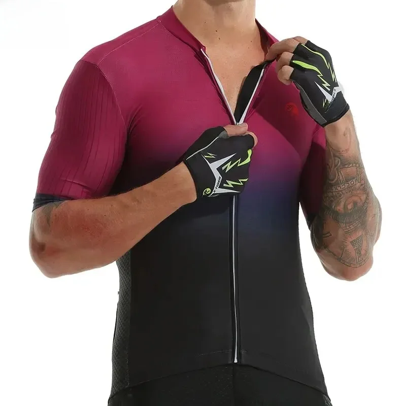AliExpress UK X-TIGER Cycling Jersey Mens Bike Shirt Short Sleeve Gradient Color Series Breathable Reflective UPF50+ Mountain Bicycle Clothing