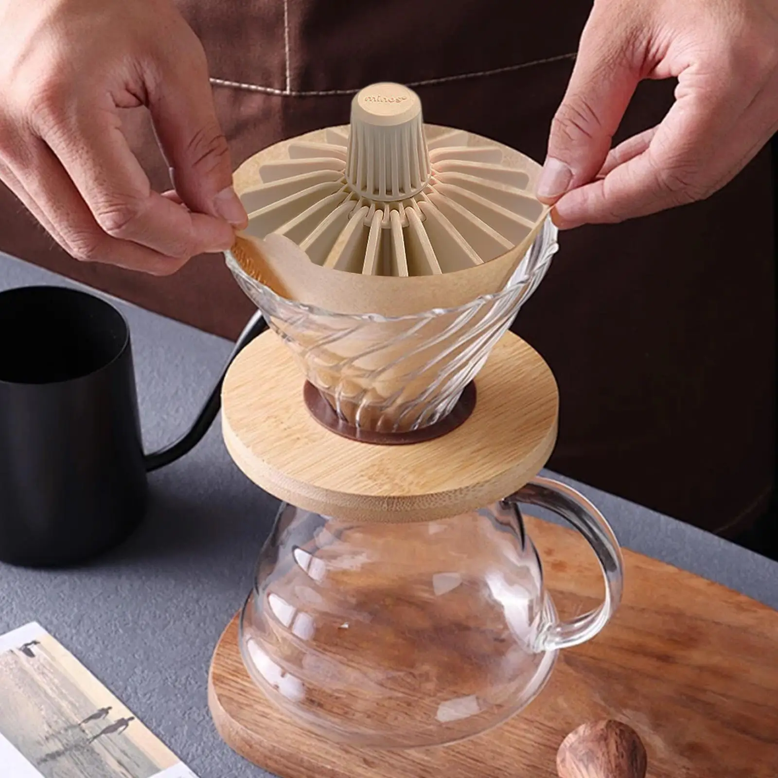 Coffee Filter Press Cone Portable Coffee Bar Accessories Pour Over Coffee Dripper Filter Holder Coffee Filter Shape Retainer