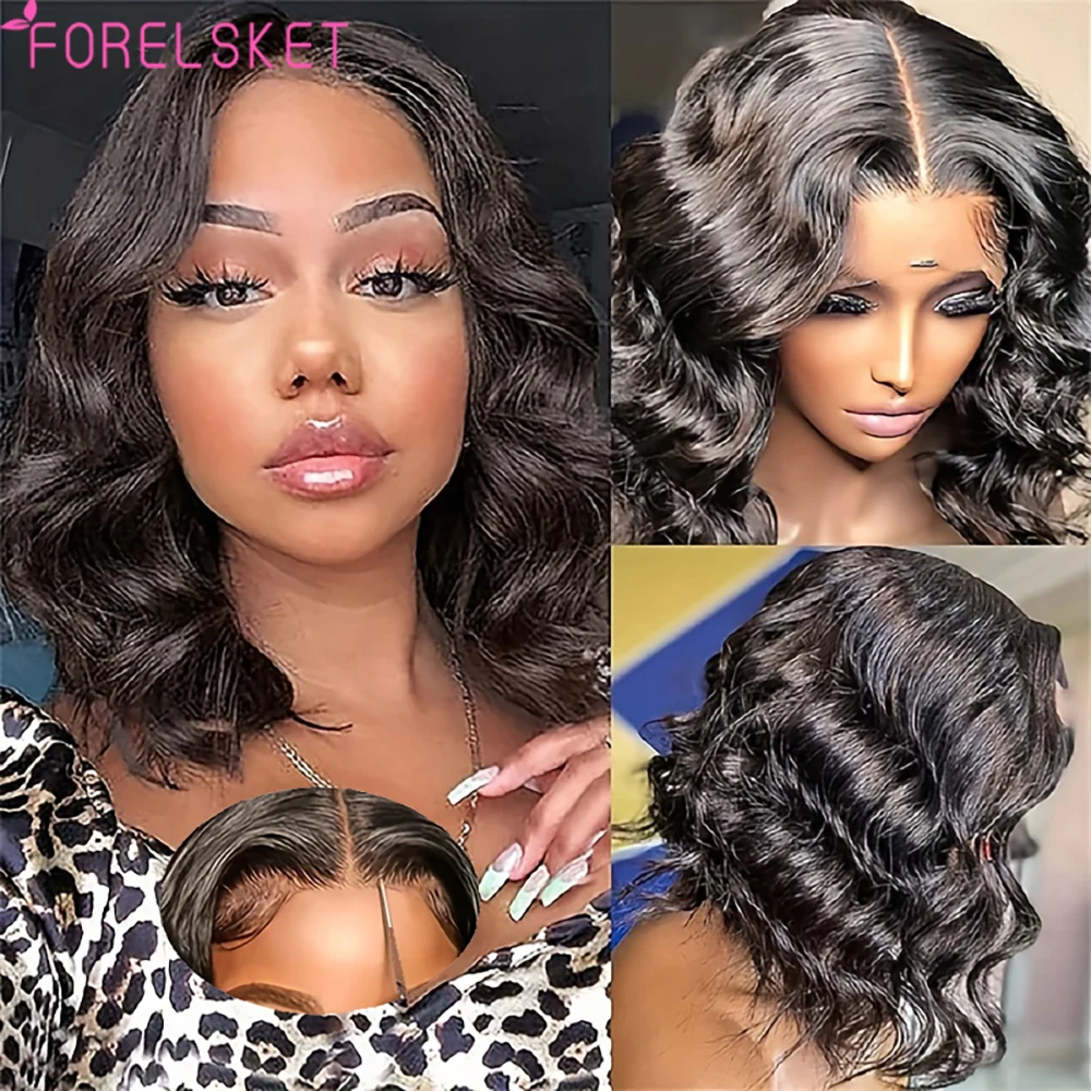 Wig Bob depan renda 4x4 rambut manusia dan Go Glueless HD Lace Wig rambut manusia pendek Bob Brasil Virgin renda Wig depan