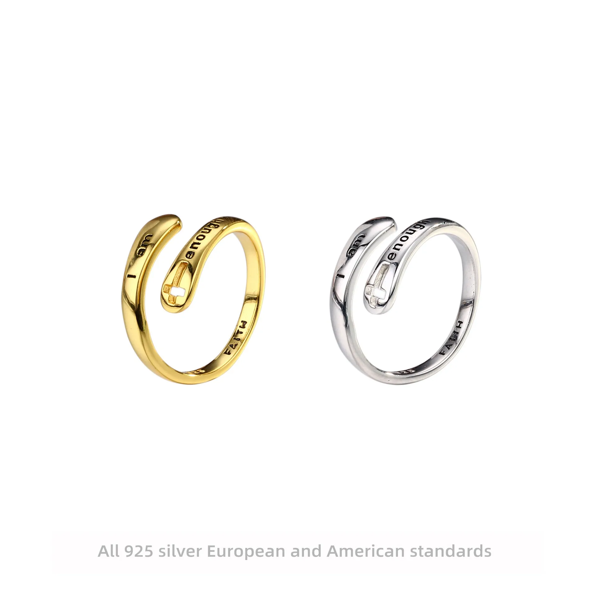 

S925 Sterling Silver Open Cross Ring Trendy Hollow Adjustable Minimalist Finger Ring for Women Elegant Fashion Jewelry