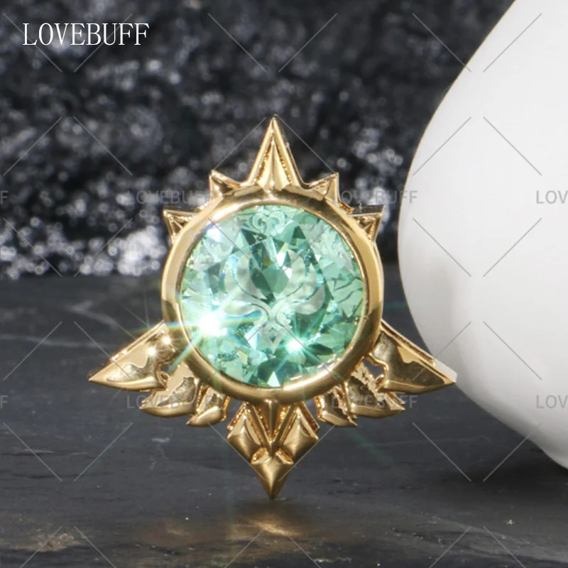 

LOVEBUFF Genshin Impact Mondstadt Vision Inspired Gem Pendant Elements Hydro Pyro Geo Anemo Cryo Dendro Electro