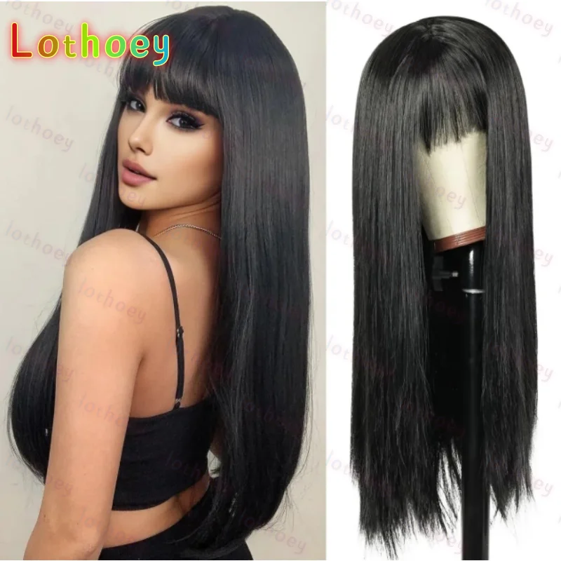 

Прямые парики из натуральных волос с челкой, прямые парики, 100% человеческие волосы для женщин, кружевной парик с несколькими спецификациями