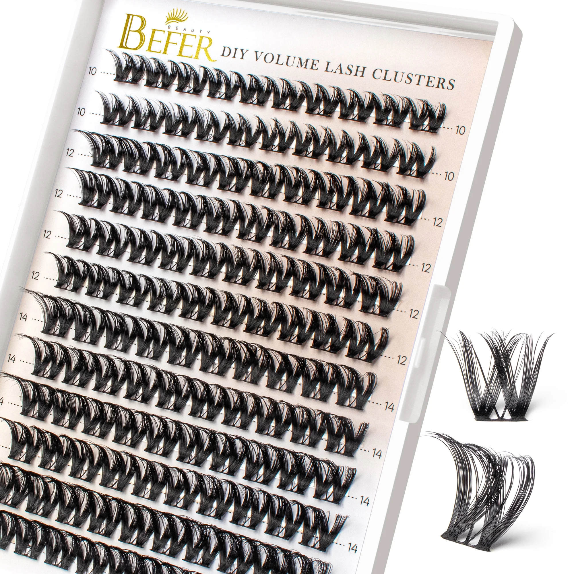Befer DIY Wimpern-Cluster Flauschige Künstliche Wimpern D-Curl Volumen-Cluster Wimpernverlängerung Weiche Einzelwimpern Lieferant Make-up – Detail 11