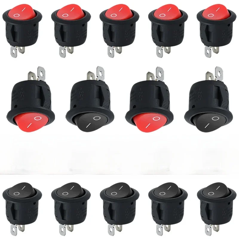 5/20/100 pièces 2 broches ON-OFF KCD1 interrupteur à bascule rond bouton poussoir interrupteur à bascule électrique pour interrupteurs de bateau de voiture