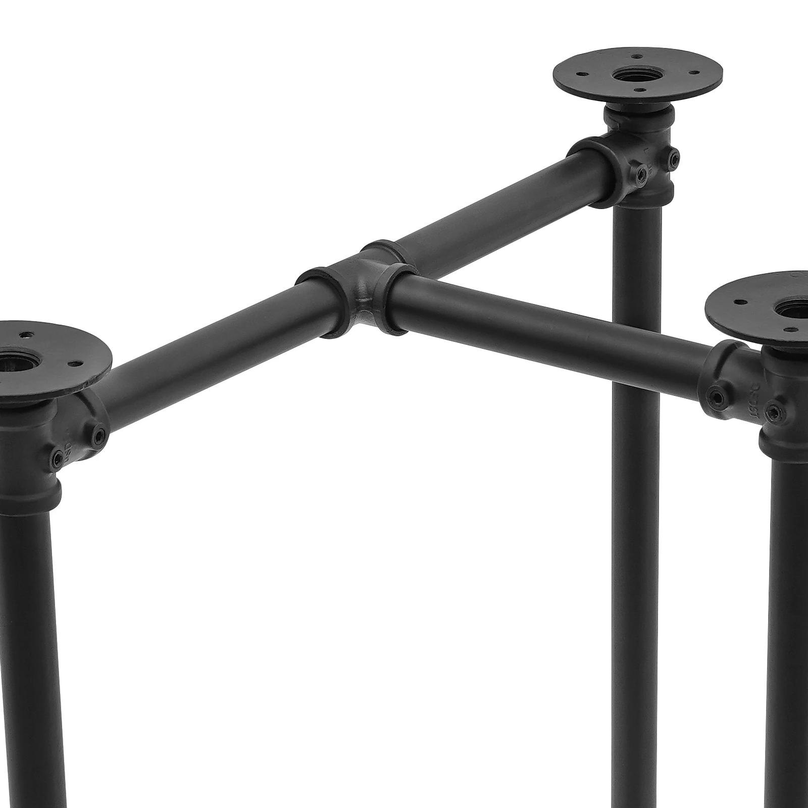 Set di 2 gambe per tavoli in metallo, gambe per panche da tavolo in acciaio rustico industriale per tavolino da caffè fai da te, tavolo da pranzo, progetto di mobili, nero