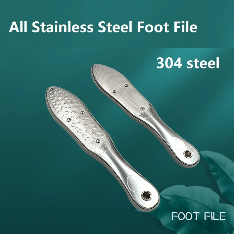 All Stainless Steel Foot File Professional Heel Callus Rasp Double Sided Dead Skin Callus Remover Pedicure File Foot Care Tool