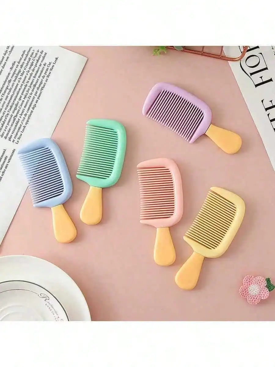 

High-Appearance-Level Ice Cream Anti-Static Small Wide-Toothed Comb Thickened Durable Portable Pocket Comb For Home Use
