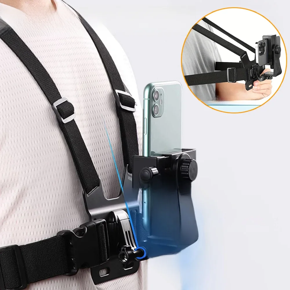 AliExpress olaf Chest Phone Holder Adjustable Phone Clip Stand With Chest Strap Fixation Bracket For Cycling Sports Climbing Camera Mobile Phone