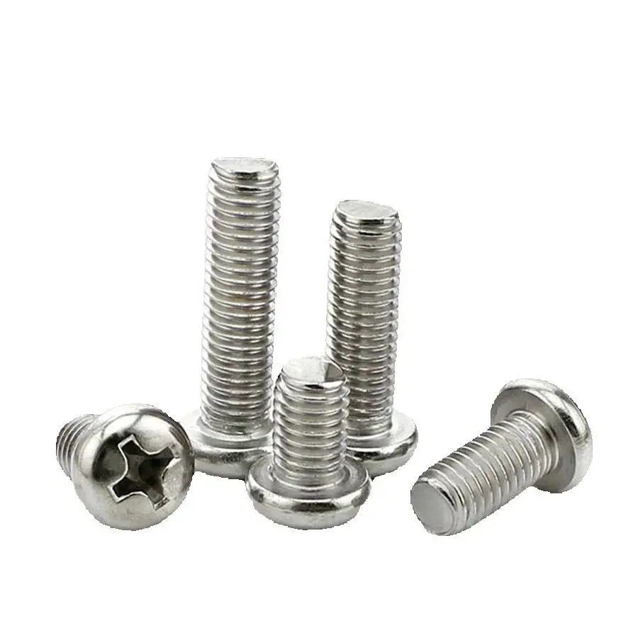 100 قطعة M4 فيليبس الصليب راحة مسامير مستديرة الرأس الفولاذ المقاوم للصدأ 304 A2 البراغي للأجهزة والأدوات #2