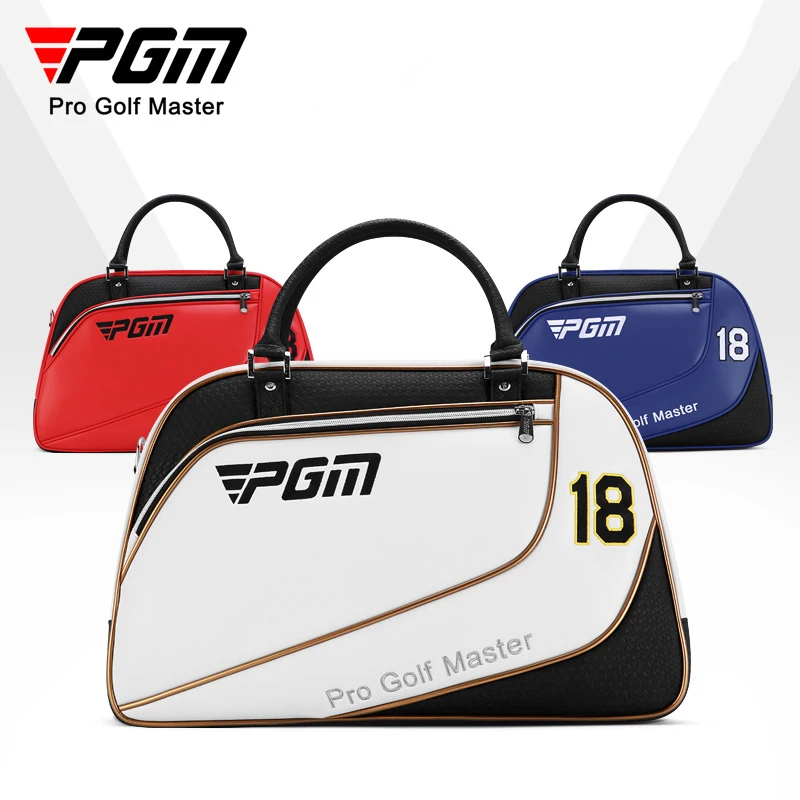 

PGM Men Golf Clothing Bag Water Proof PU Ball Bag Large Capacity Clothes Bag Golf Shoes Bag Travelling Storage Handbag YWB035