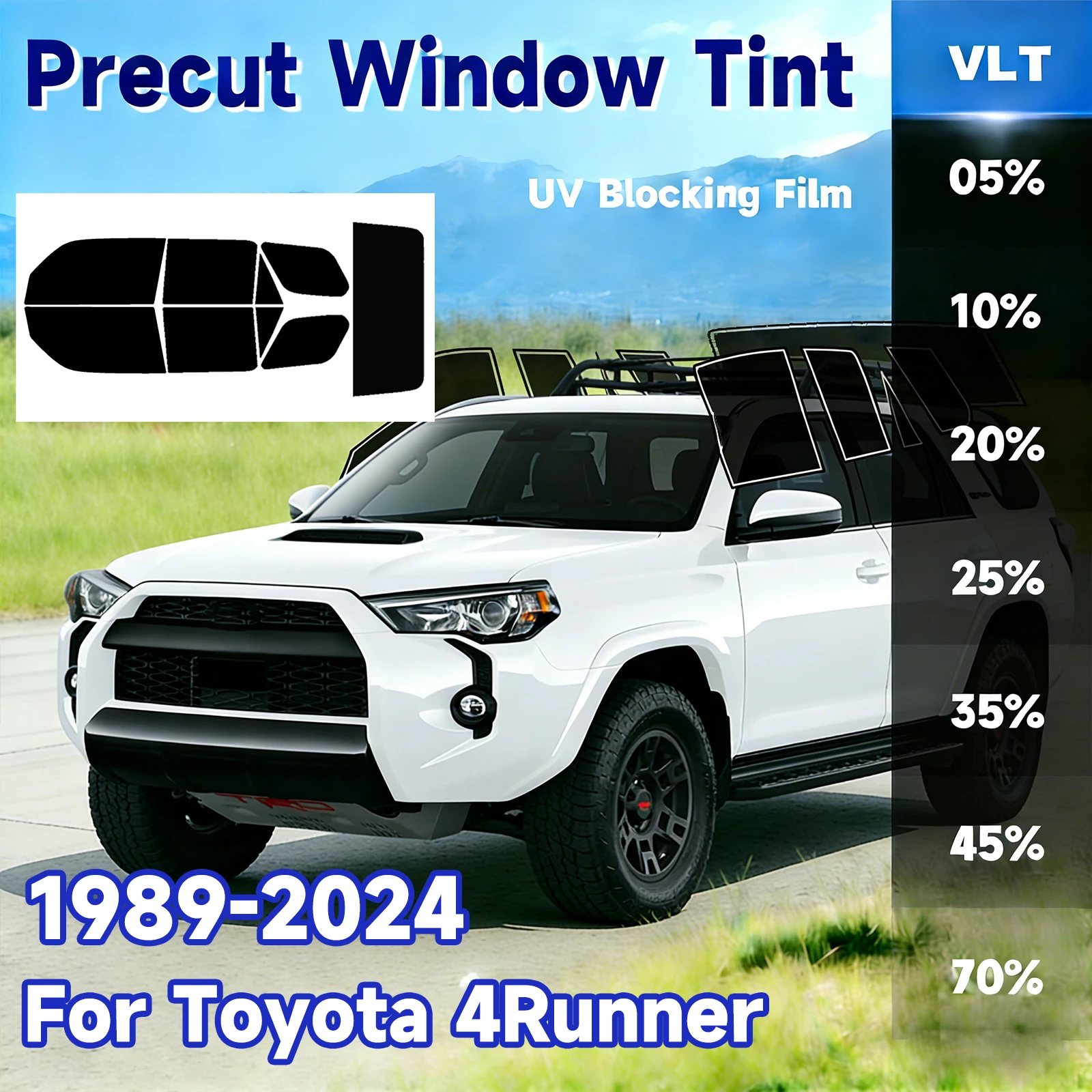 

Автомобильные пленки для Toyota 4Runner 1989-2024: Аксессуары, тонировка окон, защита от солнца и УФ-излучения, двухслойная, предварительно вырезанная, для конфиденциальности