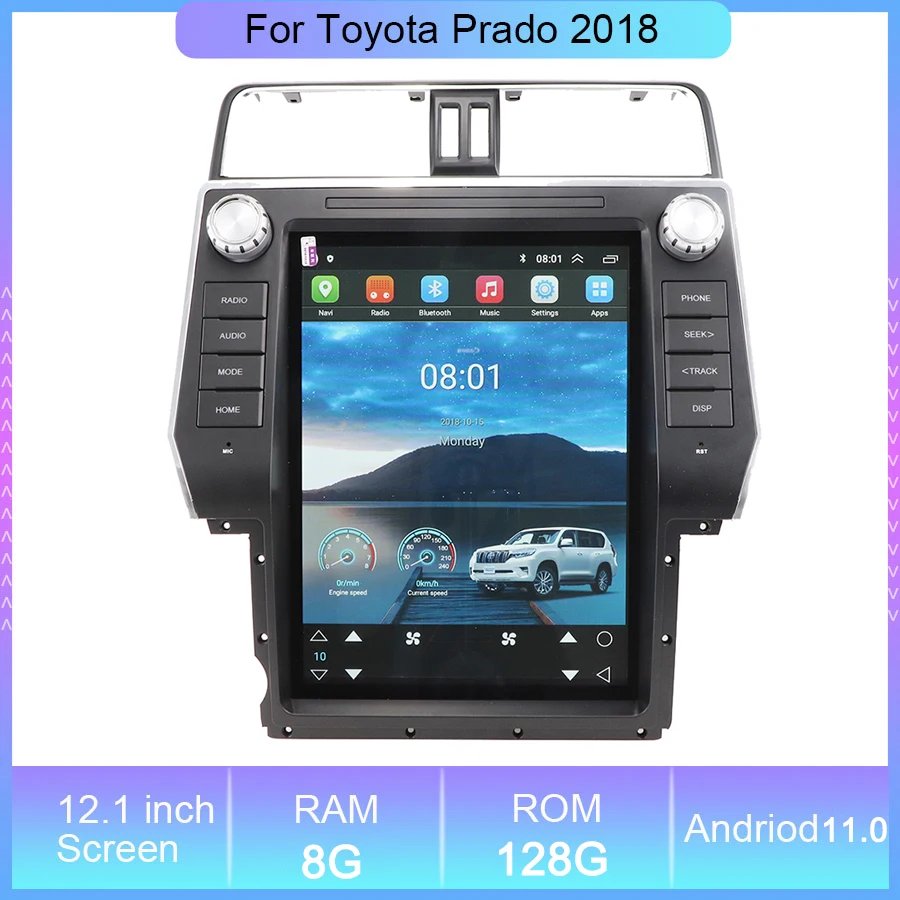 

12.1 ''Android 11 Car Player For Toyota Prado 2018 Auto Stereo Multimedia Player Navigation Radio Receiver Video