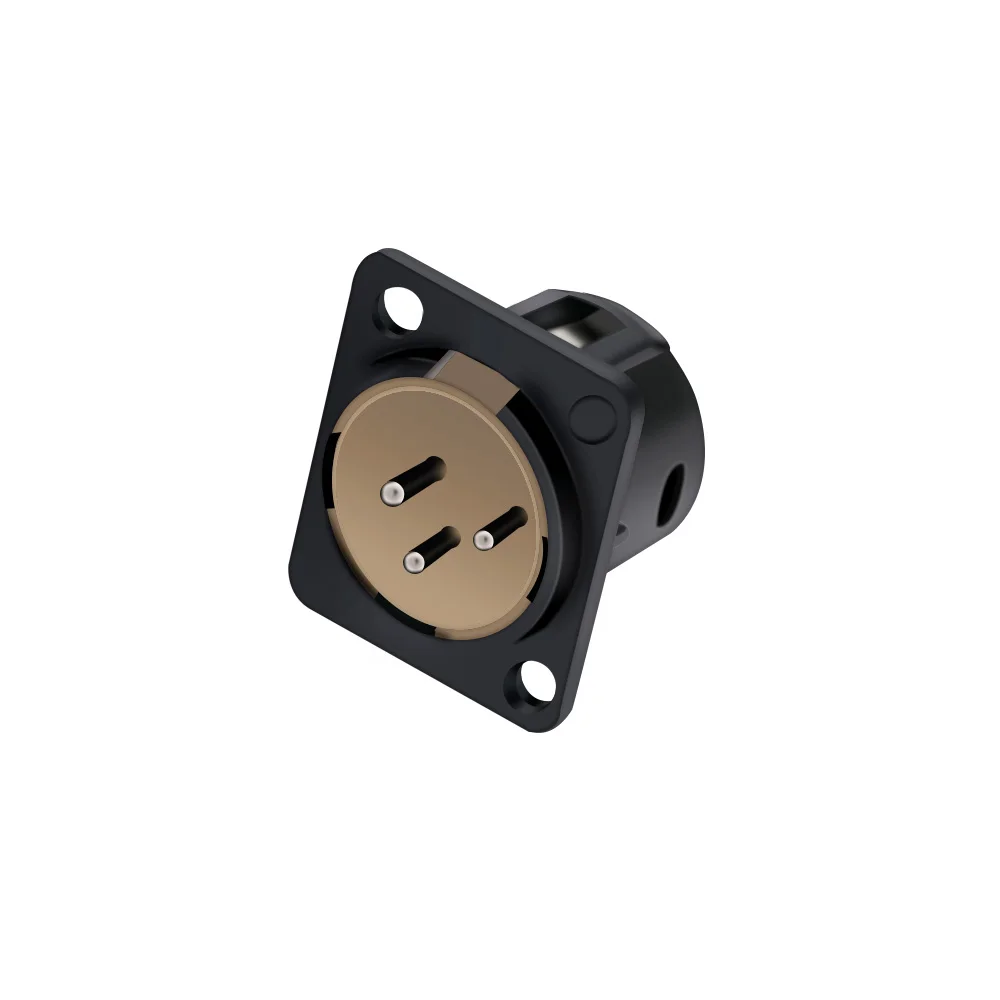 10pcs 3Pin XLR Male Panel Mount Chassis Socket Audio Microphone Jack Plug Adapter Connector Zinc Alloy Shell Copper Contact