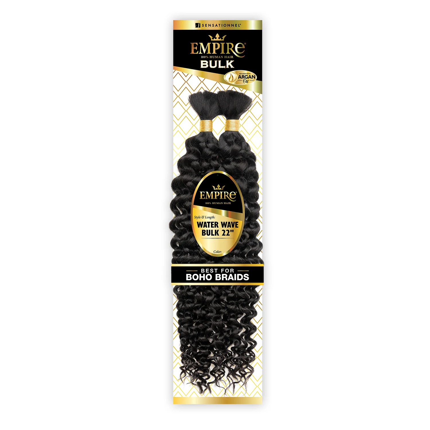 

Sensationnel Empire Water Wave Human Hair Braids Bulk 22" – настоящие человеческие волосы, кудри Water Wave, естественный объем