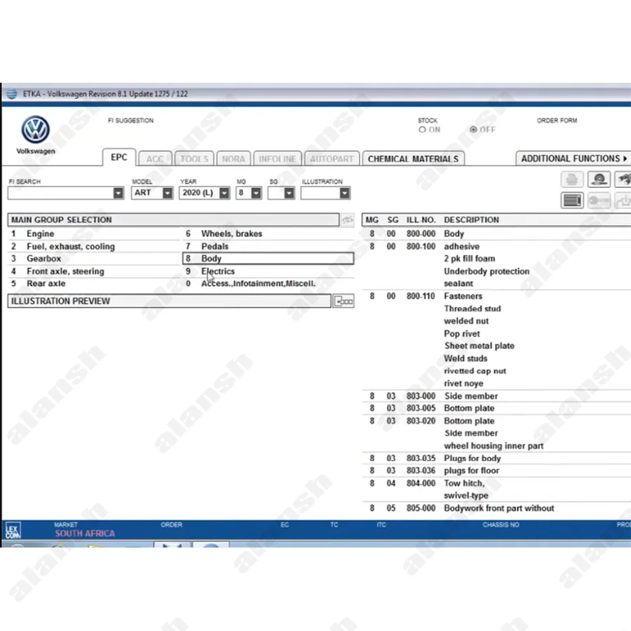 ETKA 8.2 Group Vehicles Electronic Parts Catalogue to 2021 For VW/AUDI/SEAT/SKODA etka 8.2 Multi-Languages