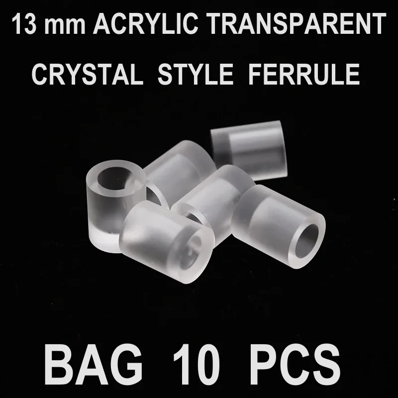 Bag 10 pcs 13mm Acrylic Crystal Style Transparent Billiard Pool Cue Ferrule