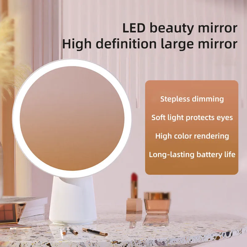 Espelho de maquiagem dobrável com detecção de protetor solar UV, luz LED, removedor de maquiagem, ferramenta mágica, carregamento de TYPE-C, espelho portátil, detecção UV