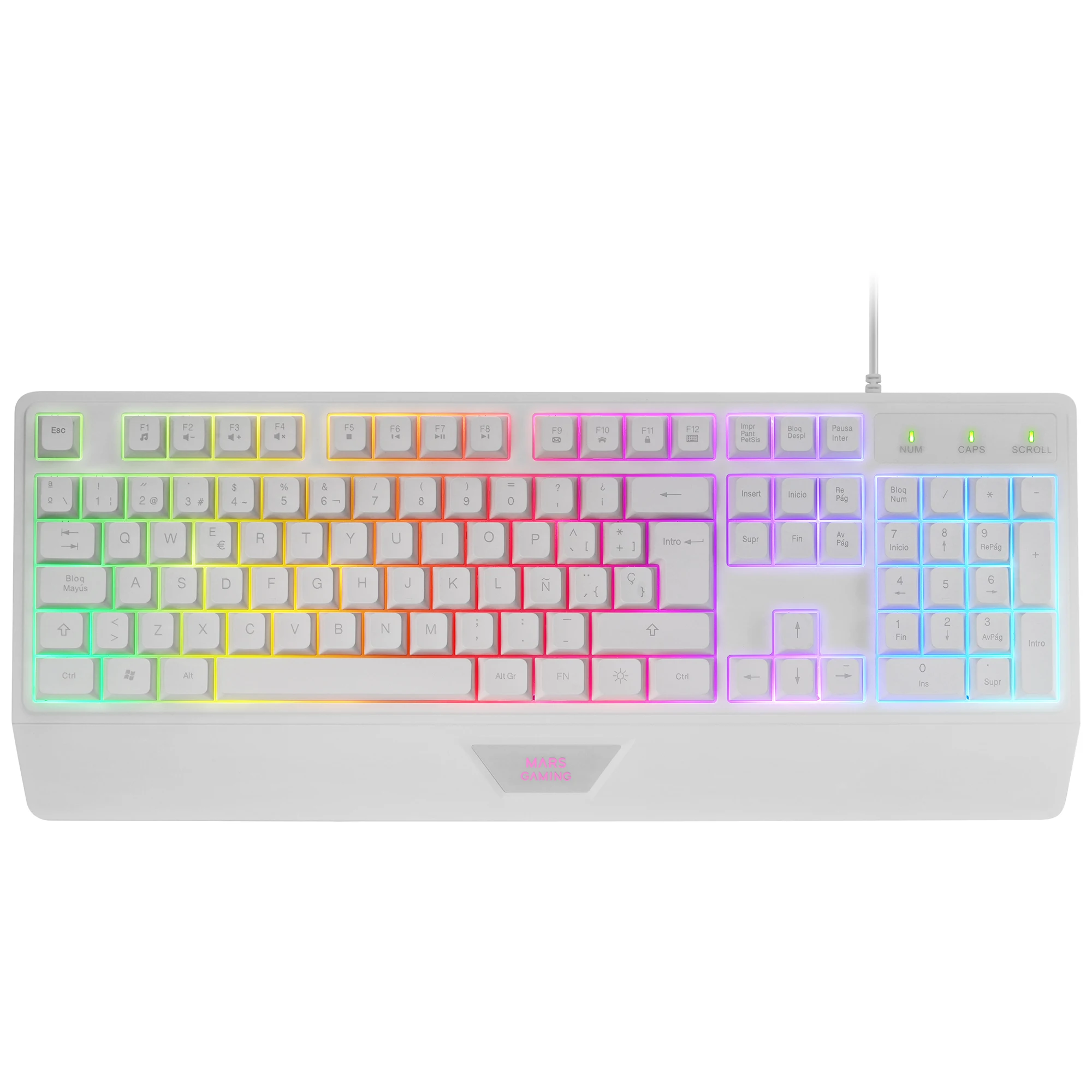 MCP124 gaming Combo Gaming 3en1 H-Mech LED RGB ergonomic keyboard RGB 3200DPI Switches HUANO Nanotextil 360x260mm cross-platform support black or white Spanish/French/Portuguese