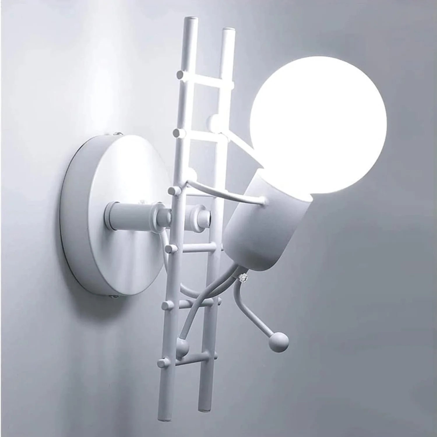 Kreative Cartoon-Wandleuchte, Nachttischlampen aus Metall für Kinderzimmer, Wohnzimmer, Esszimmer, E27-Glühbirne nicht im Lieferumfang enthalten