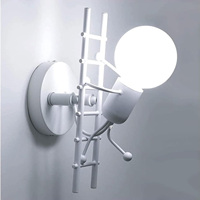 Creative Cartoon Wall Light, Metal Bedside Lamps for Kidsroom Livingroom Dinningroom E27 Bulb not Included