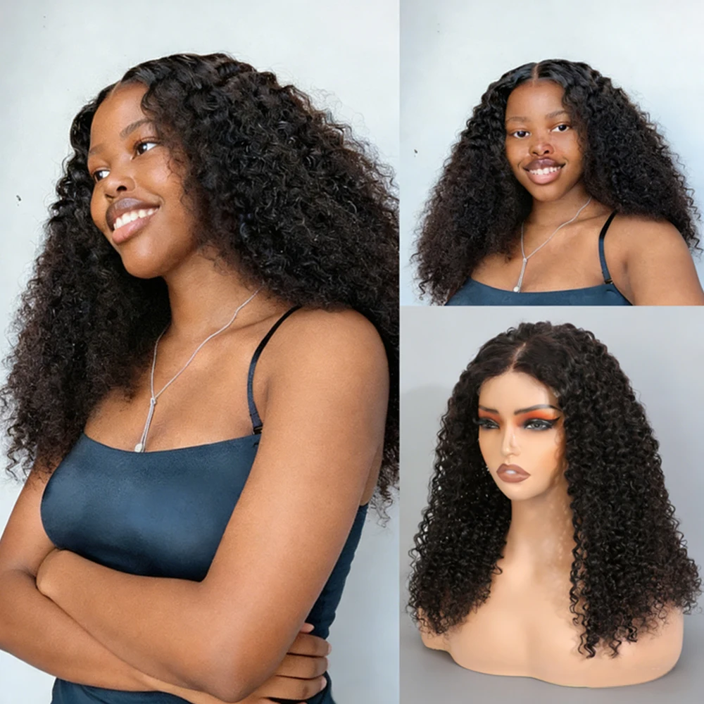 

CindiRiver Wear and Go Glueless Wigs Human Hair Pre-plucked Pre-cut 5x5 Jerry Curly Wig Lace Front Closure Wig for Black Women