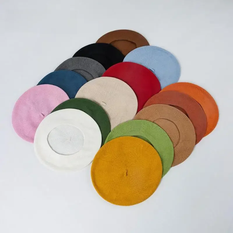 Czapka COKK damska Beret letnia wiosna bawełna oddychająca moda z dzianiny Beret Femme malarz czapka prosta Gorro Boina casualowa damska — zdjęcie 2