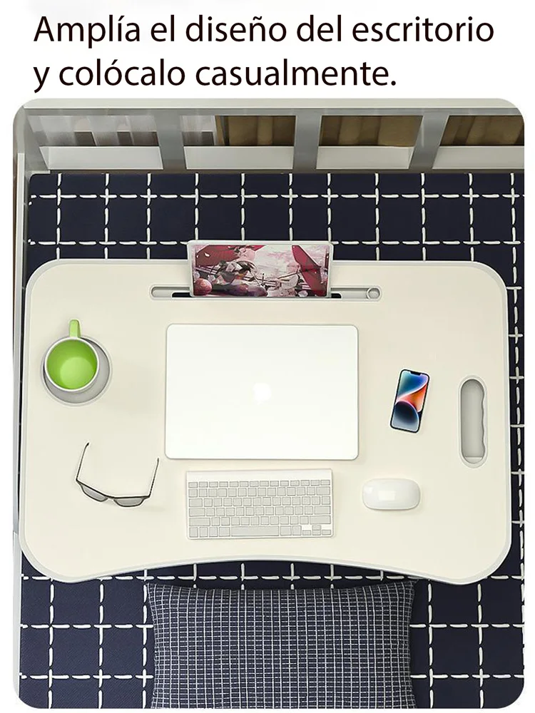 Desktop Table Folding Wooden Laptop Table, Bed Desk, Folding Portable and Cup Holder Accessories for lap top Holder for laptop