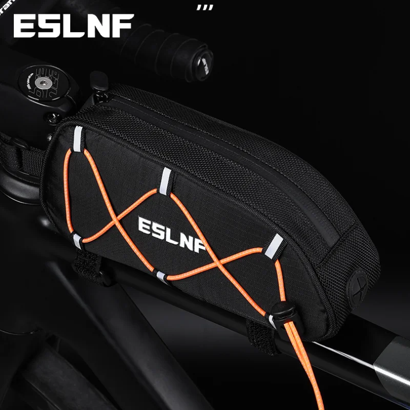 AliExpress ESLNF Cycling Top Tube Bags Bike Frame Storage Pack Waterproof Brim Reflective Strip Side Drawstring Design Bicycle Accessories