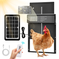 Solar or USB-C Charging Automatic Chicken Flap Electric aluminum Alloy Chicken Door With Timer Remote Manual Control Modes