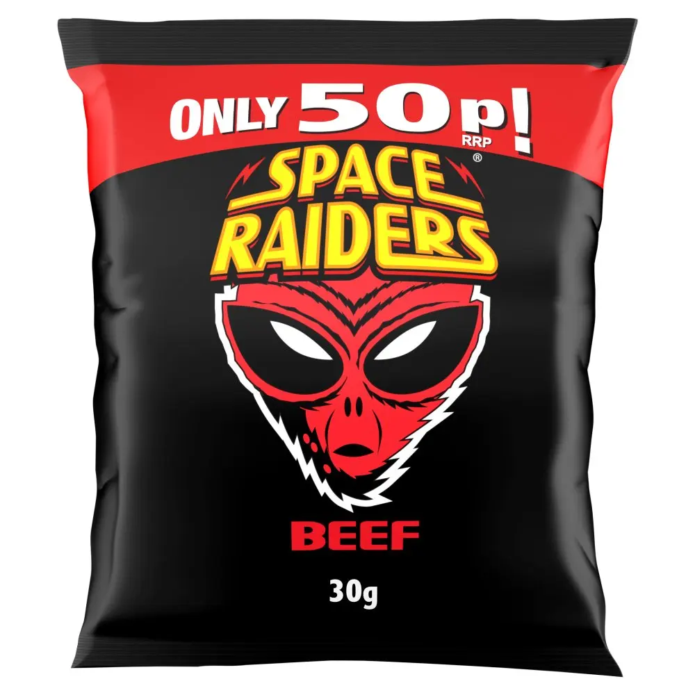 Space Raiders Beef Crisps Pack of 36 x 30g,