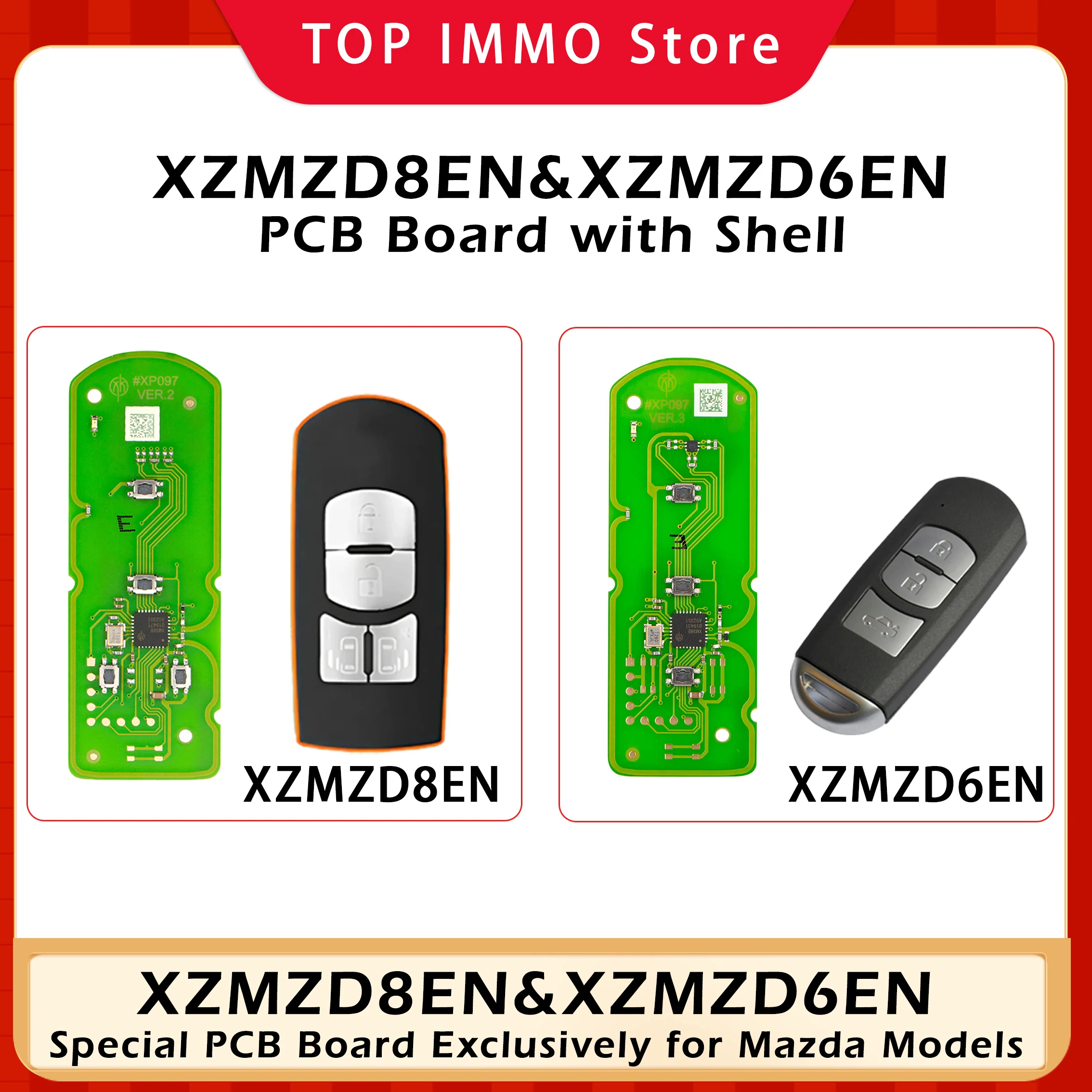 

Xhorse VVDI XZMZD6EN/XZMZD8EN MA.ZD6/MA.ZD8 Special PCB Remote Key with Shell for VVDI2/Mini Key Tool/Key Tool Max Pro