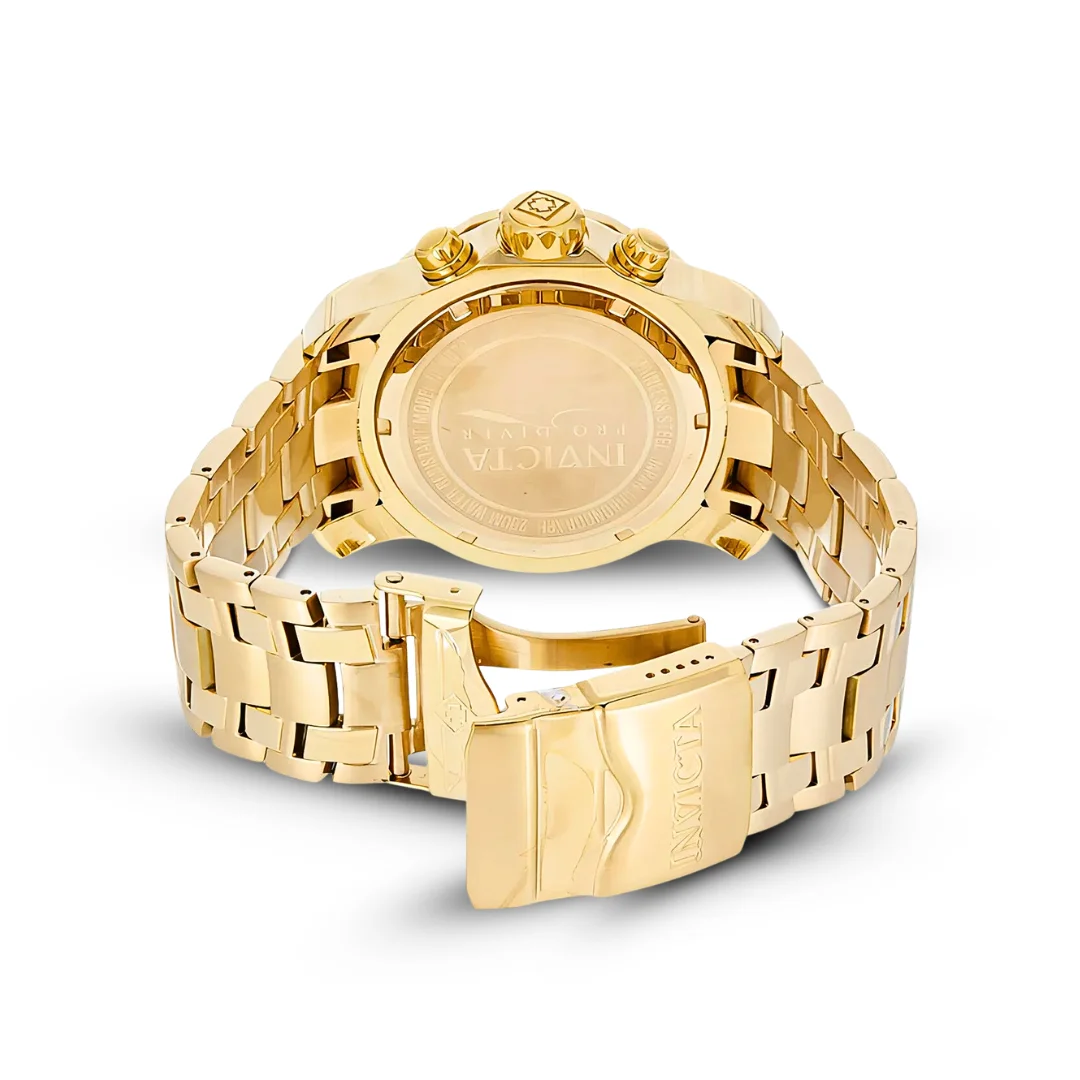 Relógio Masculino de Luxo Invicta Pro Diver 0072 Banhado a Ouro 18K Funcional À Prova D'água Enviado Completo na Caixa