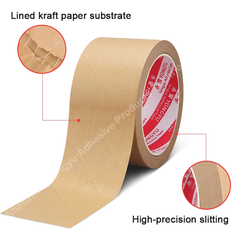 Super Viscosity Kraft Paper Tape  High-Strength Packing Tape Rolls, Packaging Tape  | Industrial Tape for Home, Office & Box