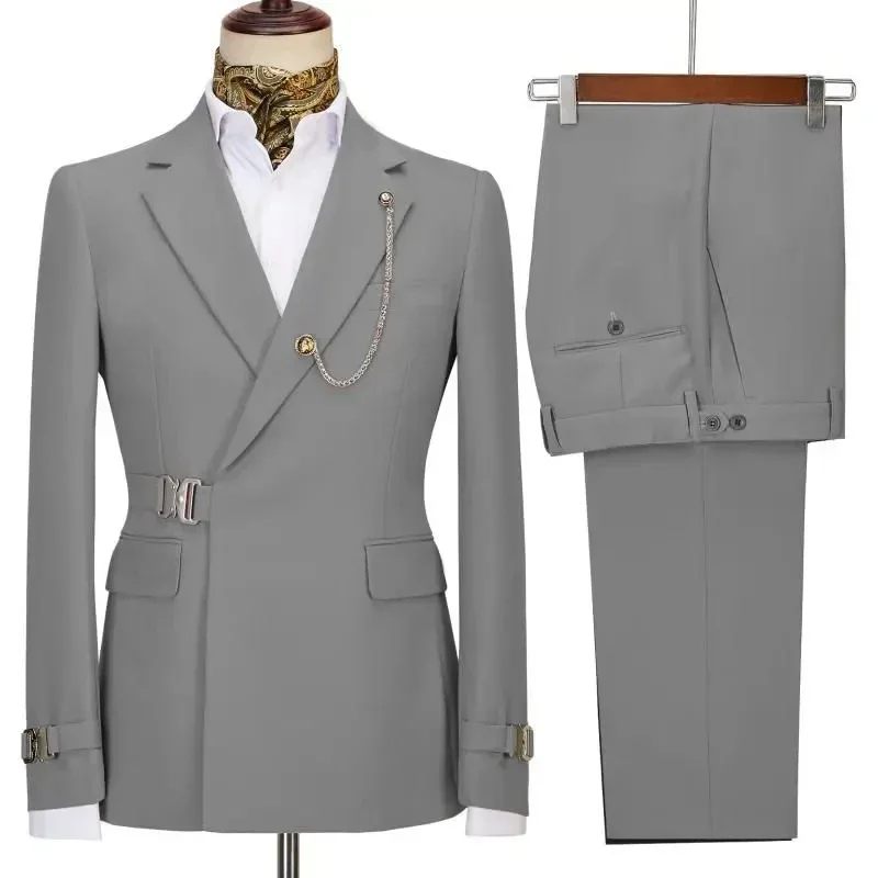 Herrenanzüge, Blazer, Hosen für Herren, 2024, Jacke, italienisches Design, Reverskragen, Party, Hochzeit, schmale Passform, Kostüm Homme, 2-teilige Kleidung