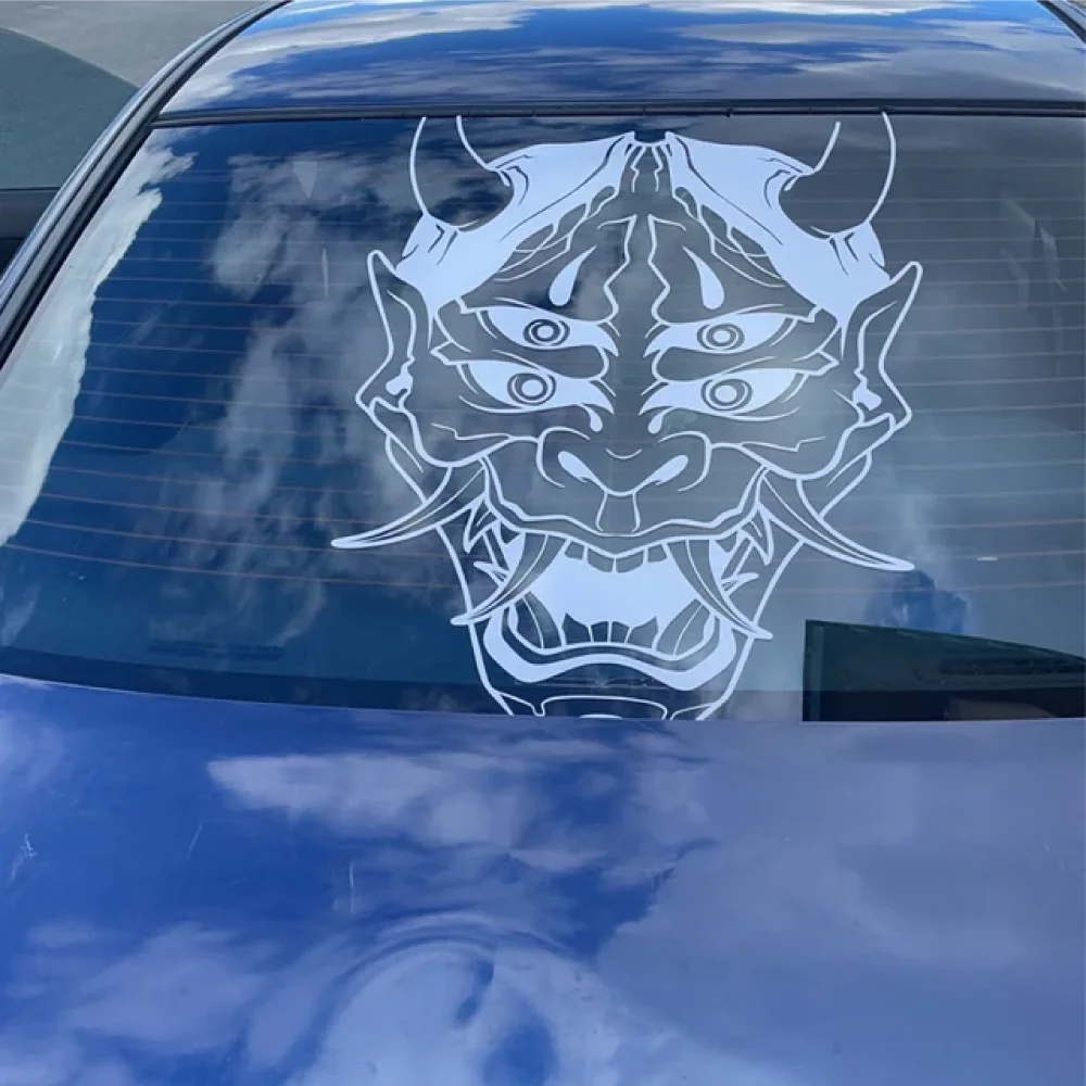 Hannya Mask Japanese Car Decal Sticker JDM Skull Vinyl Stickers for Auto Window Door Windshield Waterproof Decor Accessories