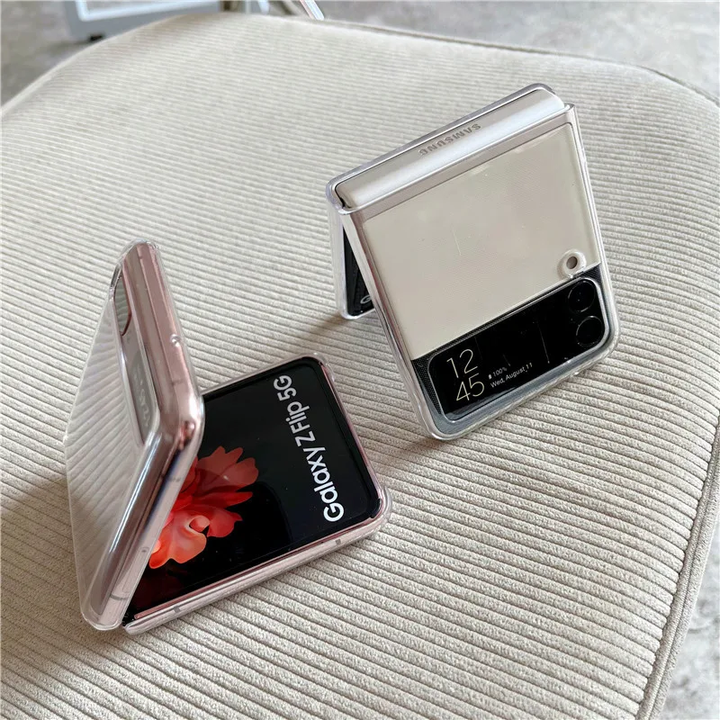 

Ins ультратонкий жесткий чехол для телефона Samsung Galaxy Z Flip 4 5G Flip 3 Flip2 прозрачный Модный Оригинальный чехол для телефона Samsung