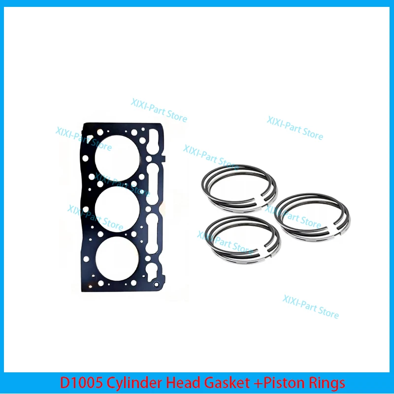 

For Kubota D1005 Cylinder Head Gasket Piston Ring 76*2HK+1.5+4mm Engine Parts 76mm Overhaul Rebuild Kit Excavator