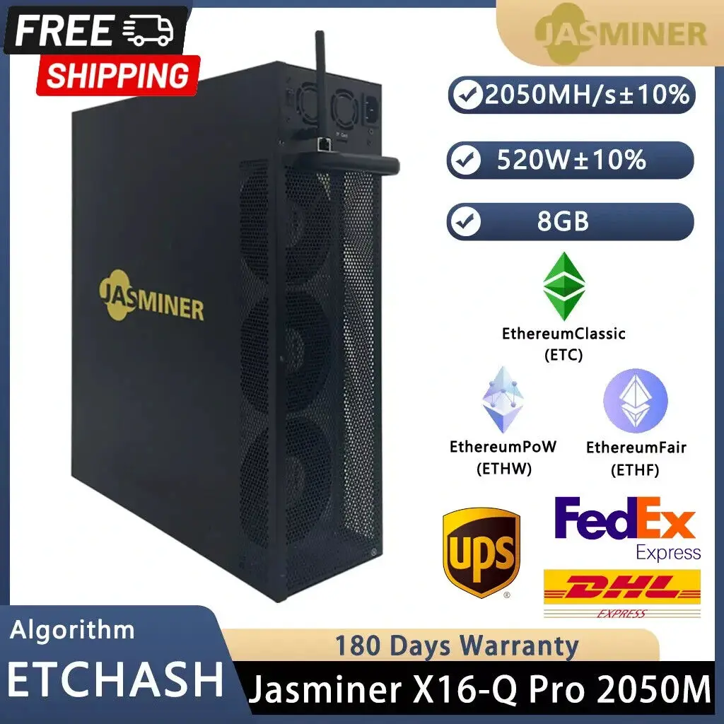 MA FREE SHIPPING NEW JASMINER X16-Q Pro 2050MH 520W 8G ETC OCTA ZIL Miner Quiet WiFi with PSU NEW