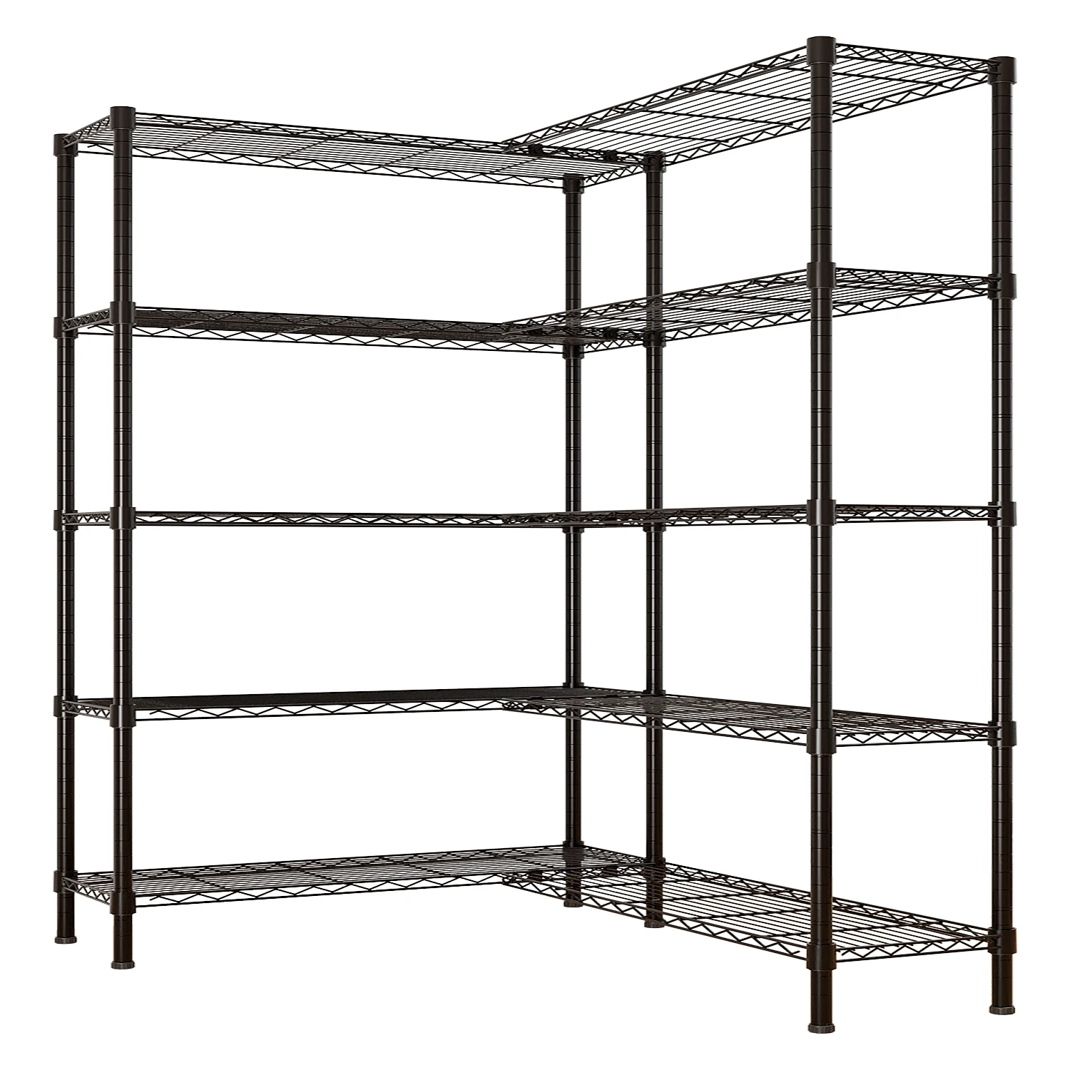 

58''W Adjustable Storage Shelves 1500LBS NSF Wire Shelving Unit 5 Tier Metal Shelving for Storage Rack Shelves for Storage H