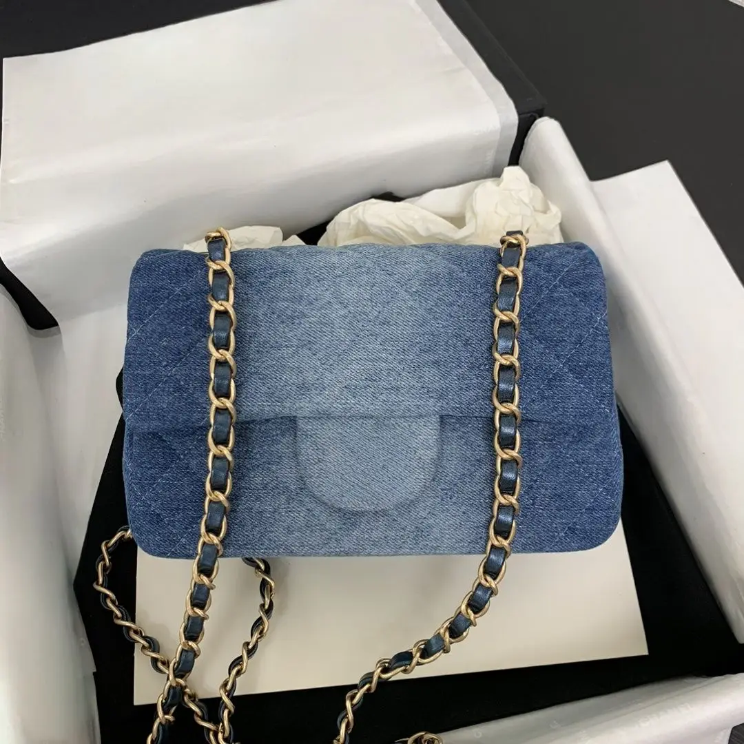 Vintage Denim Crossbody Bag for Women - Quilted Pattern One-Shoulder Underarm Purse, Niche Design Trendy Western Style Handbag