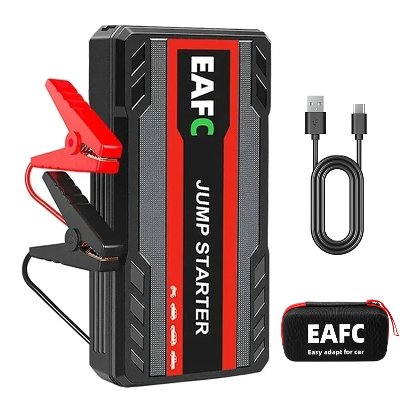 EAFC Auto-Starthilfe 600A / 1200A / 2000A Tragbare Powerbank Auto-Batterie-Booster 12V Auto-Startgerät für Benzin- und Dieselautos