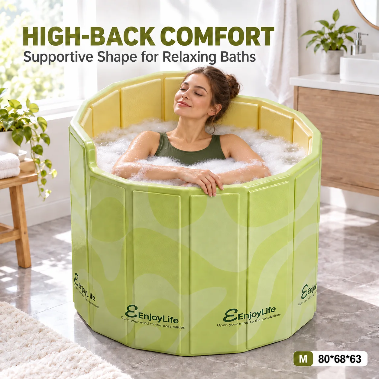 1PC Folding Bathtub Portable Soaking Tub Adult Large Size Insulated Foldable Bath Barrel Home Spa Bathroom Relaxation