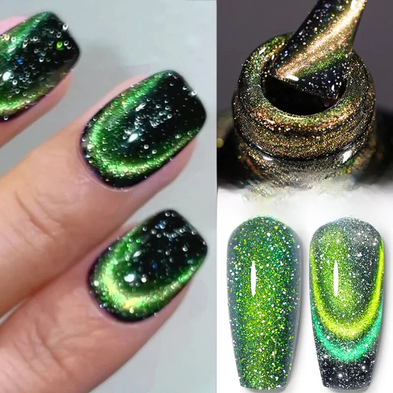 LILYCUTE 7ml brillant vert bleu chat Gel magnétique vernis à ongles tremper été paillettes Gel vernis Semi Permanent UV LED Gel à ongles