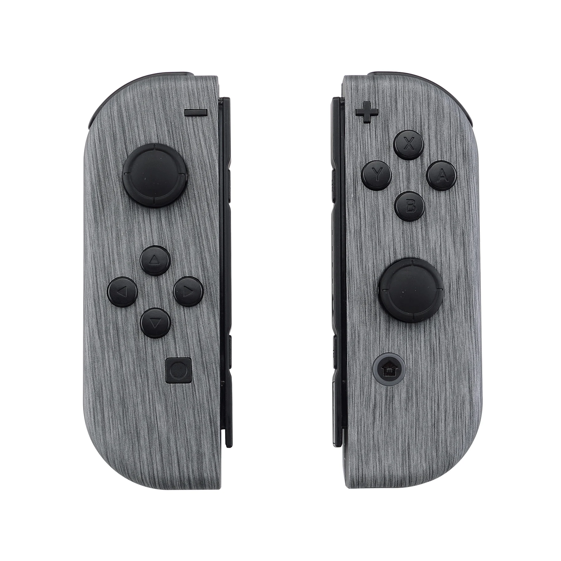 eXtremeRate Soft Touch Grip Patterned Housing Shell Cover with Full Set Buttons for NS Switch JoyCon & OLED - Brushed Silver