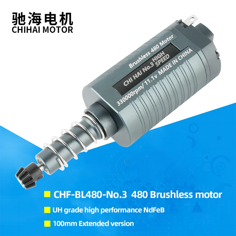 Chihai Motor 100mm Brushless Motor High Thermal Efficiency High Torque & Speed AEG Brushless Motor FCC Systema PTW AEG