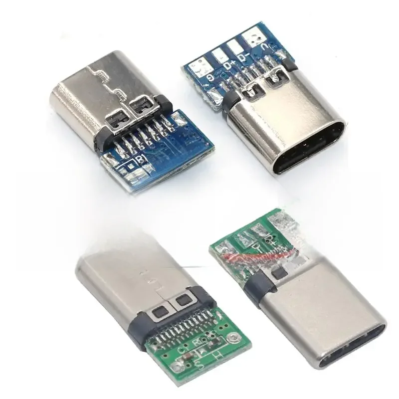 Connecteur USB 3.1 Type C 24 broches mâle/femelle, adaptateur de prise pour fil à souder et câble 24 broches, Support de carte PCB, 10 pièces