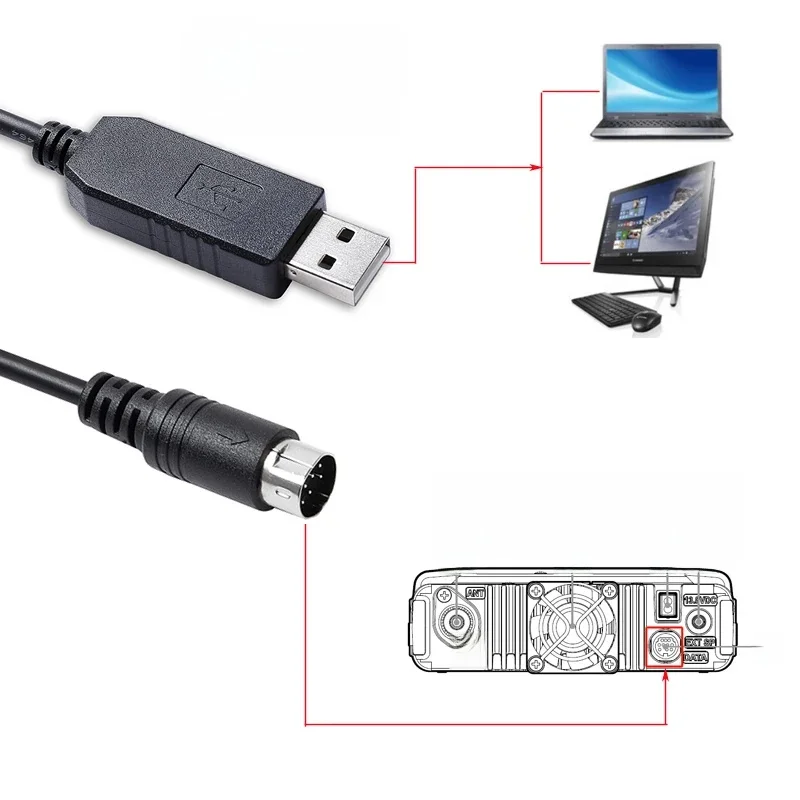 Yaesu Interface SCU-20 PC Connection Cable PL2303GT USB to Mini Din 10 Pin for Yaesu FTM-100D/DE/DR FTM-200D FTM-400D/DE/DR — zdjęcie produktu 6