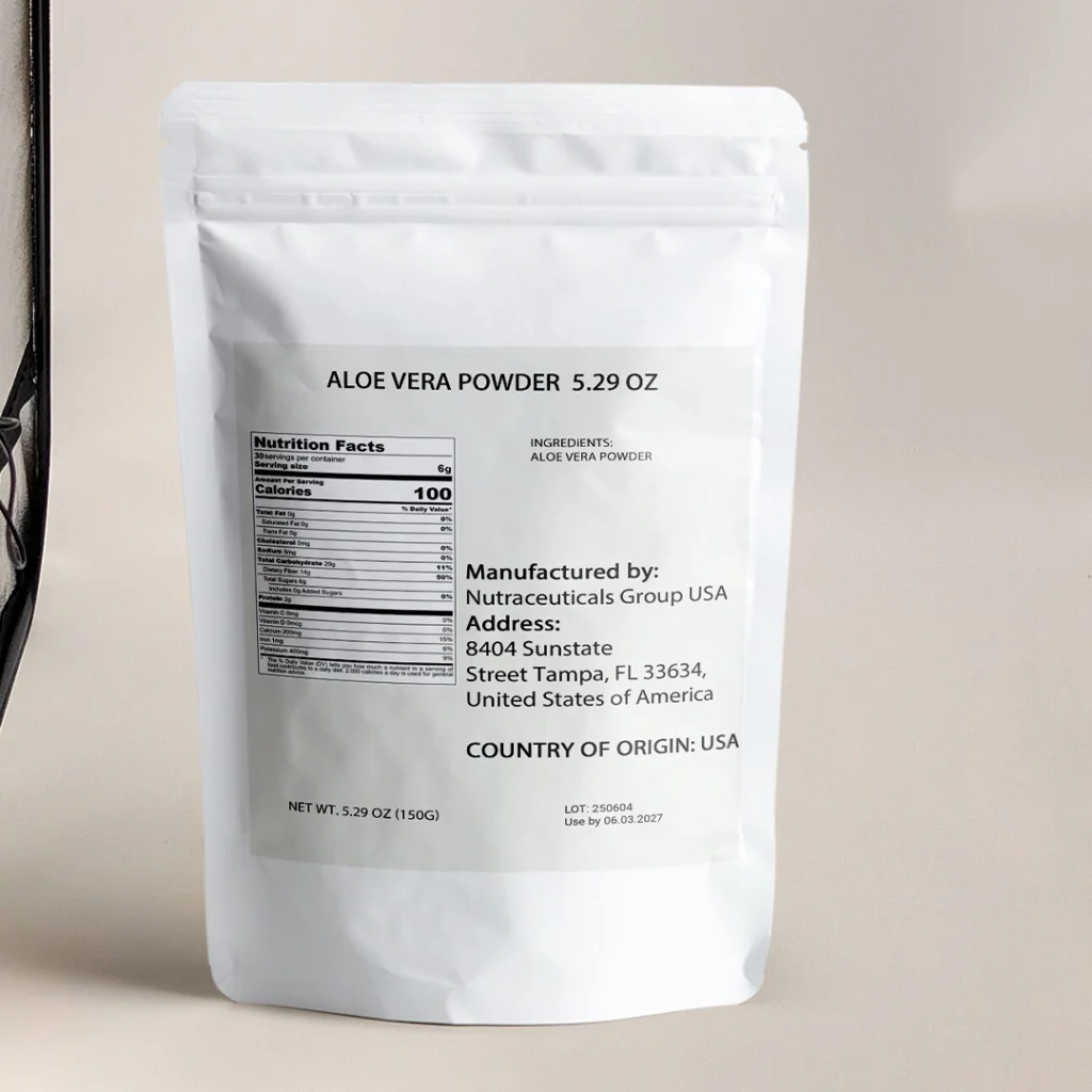 Aloe Vera Powder, Plant Based Powder, Carefully Milled Texture, Smooth Consistency, Multi-Use Kitchen Ingredient, 150g