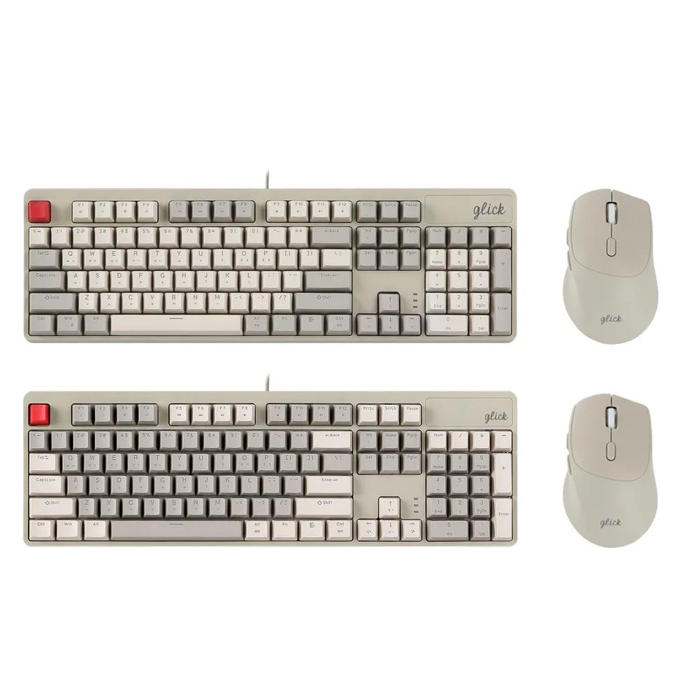 Gickle Curator Retro Red SPMK104 Low-noise Full Lubrication Mechanical Keyboard Mice Set